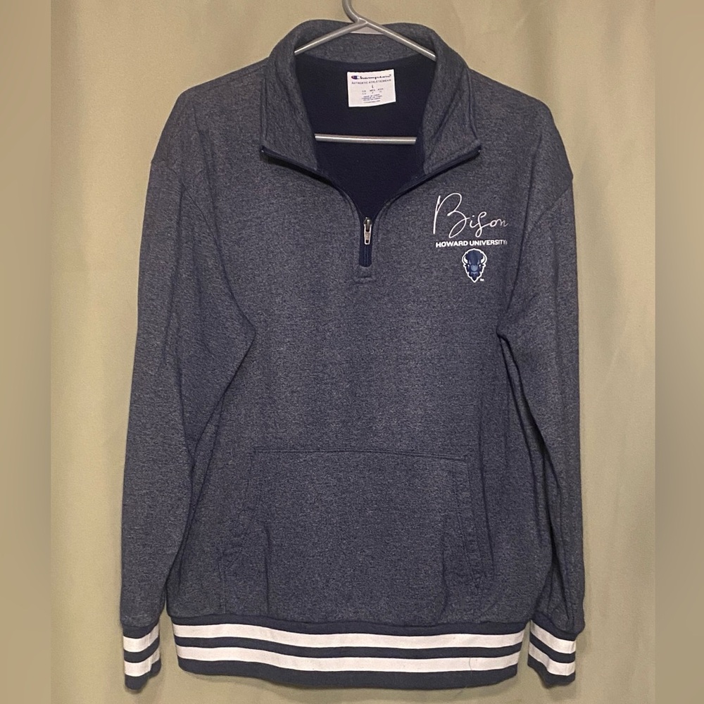 Howard University Script Bison Logo 1/4 Zip Champion Pullover Jacket Men’s L